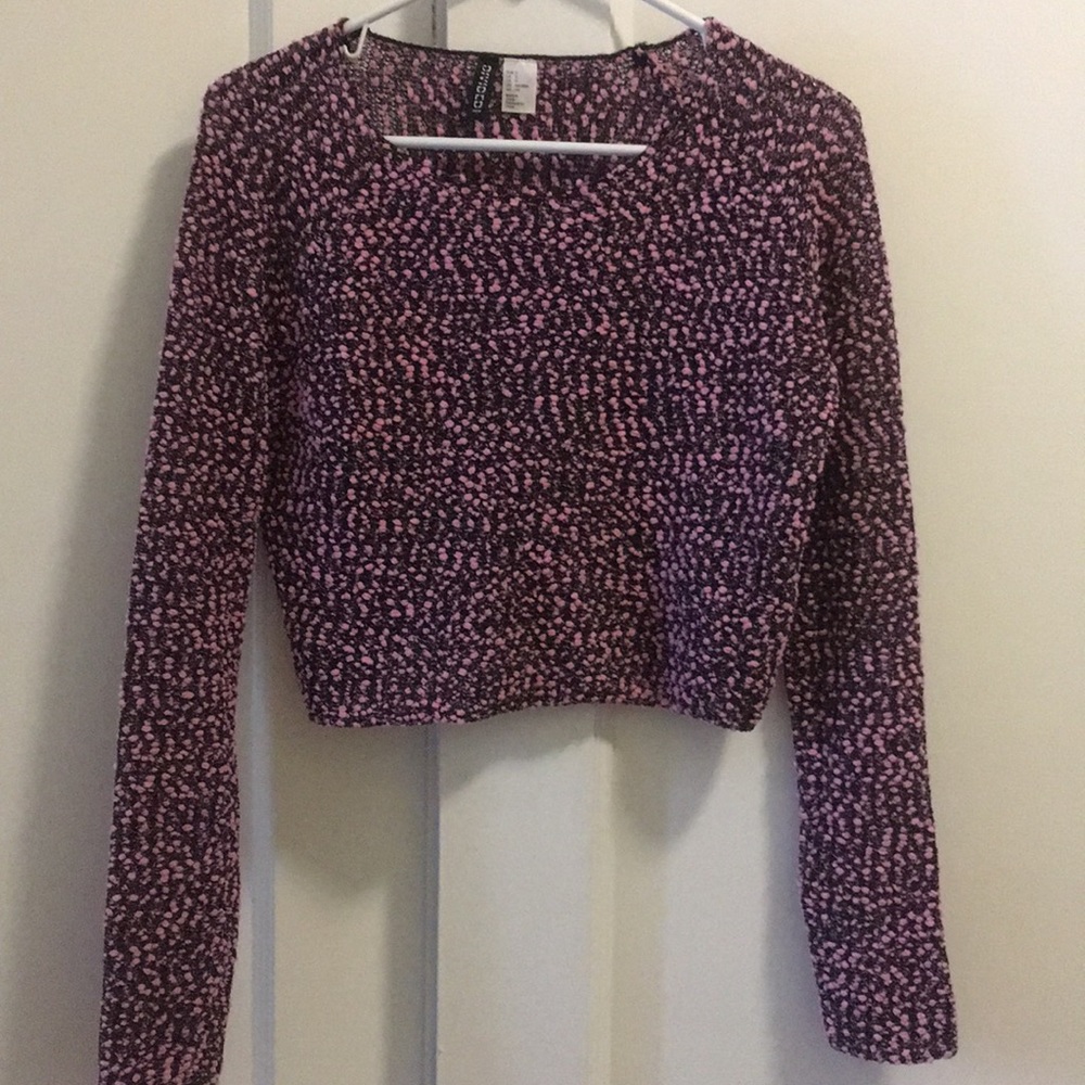 Pink and White Textured Top